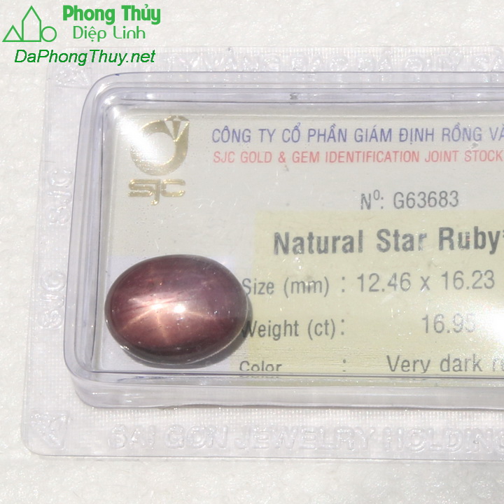Viên đá ruby sao kiểm định tự nhiên RBS16.95