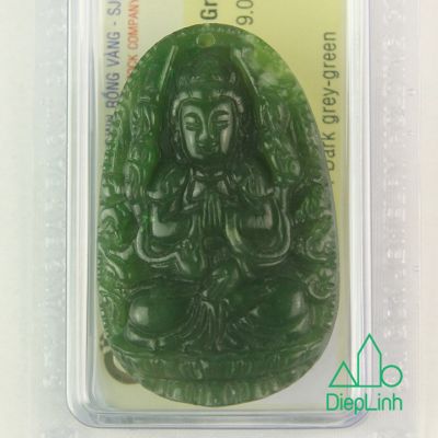 Phật bản mệnh thiên thủ thiên nhãn đá ngọc bích J47653