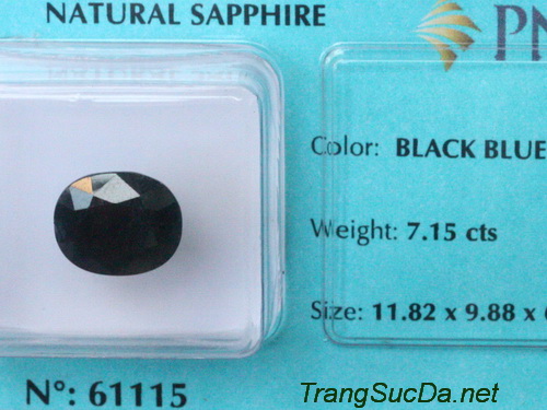 Da sapphire xanh den