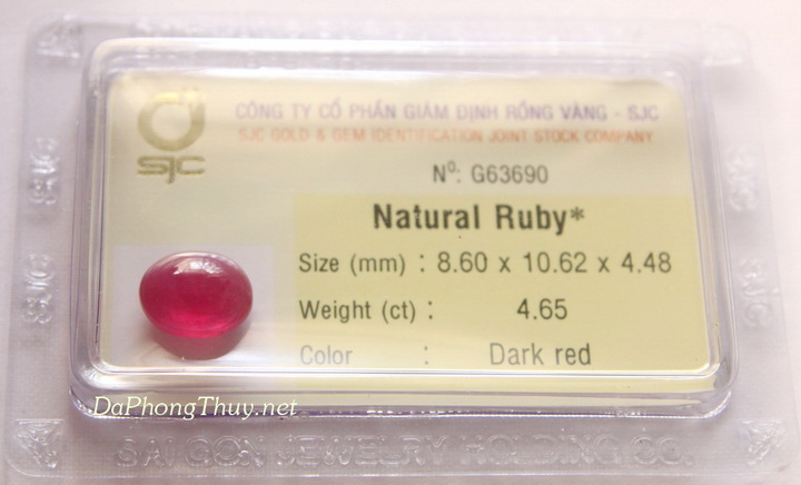 Viên đá ruby thiên nhiên