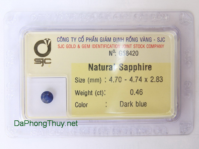 Da sapphire xanh bien