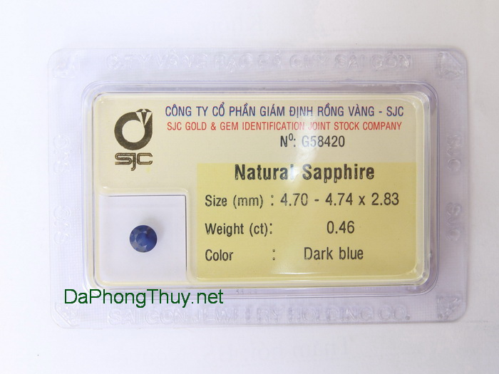 Da sapphire xanh bien