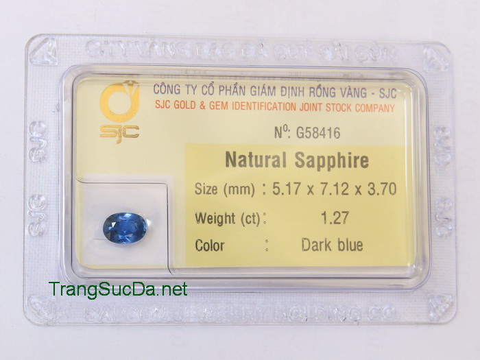 Da sapphire xanh bien