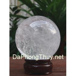 Quả cầu thạch anh trắng phong thủy TRC07.2a