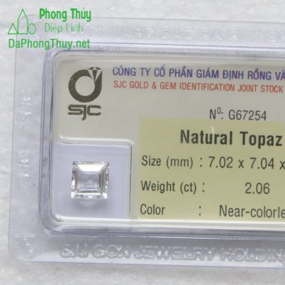 Viên đá phong thuỷ topaz trắng pazt2.06