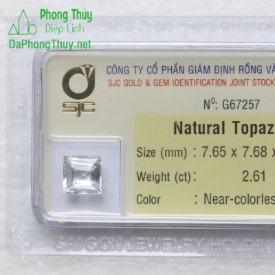 Viên đá phong thuỷ topaz trắng pazt2.61