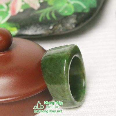 Nhẫn ngọc bích nephrite jade NBNK17-18.5