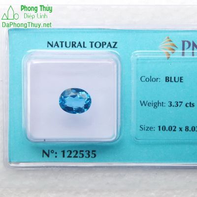 Viên đá topaz xanh hoàng ngọc PAZ3.37