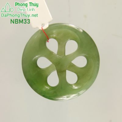 Mặt ngọc bích nephrite chữ vạn NBM33