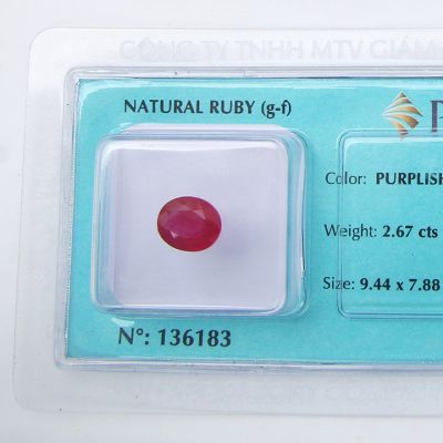 Viên đá quý phong thủy tự nhiên Ruby RBG2.67