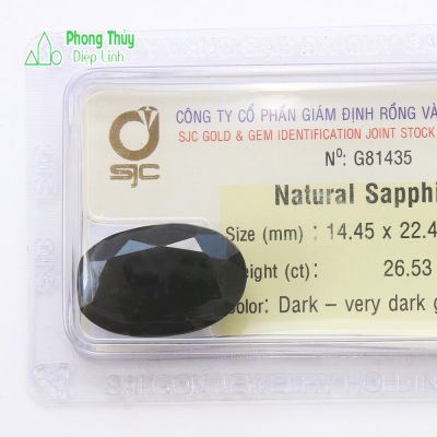 Viên đá sapphire xanh lá thiên nhiên SPKD26.53-G81435