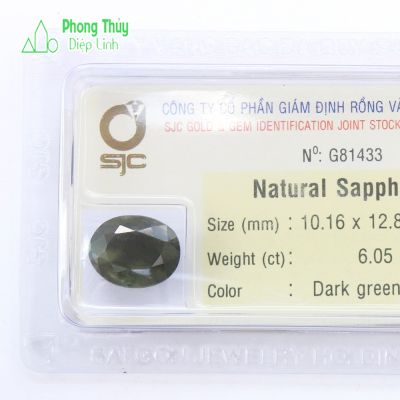 Viên đá sapphire xanh lá thiên nhiên SPKD6.05-G81433