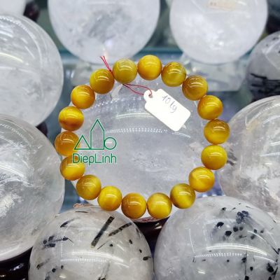 Vòng tay mắt hổ vàng tươi Tiger Eye 10mm