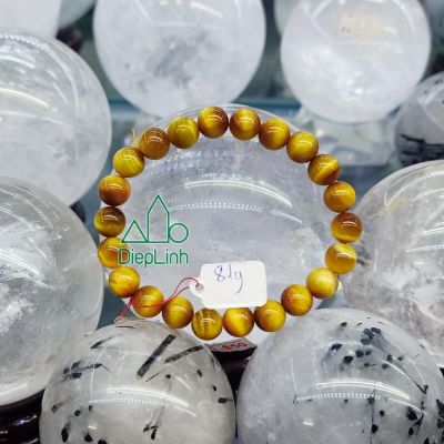 Vòng tay mắt hổ vàng tươi Tiger Eye 8mm