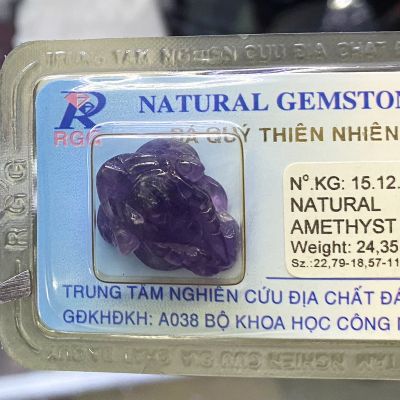 Linh Vật Thiềm Thừ Đá Thạch Anh Tím Amethyst Phong Thủy Tự Nhiên Kiểm Định 151205