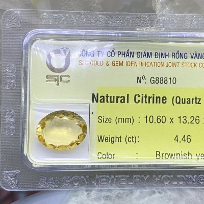 Viên Đá Thạch Anh Vàng Citrine Tự Nhiên Kiểm Định Phong Thuỷ G88810