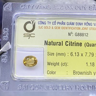 Viên Đá Thạch Anh Vàng Citrine Tự Nhiên Kiểm Định Phong Thuỷ G88812