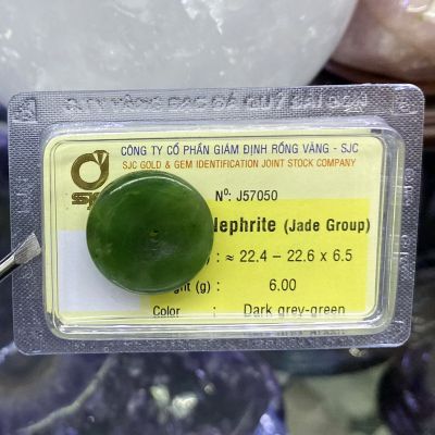 Ngọc Bội Đồng Điếu Ngọc Bích Nephrite Phong Thuỷ Tự Nhiên Kiểm Định J57050