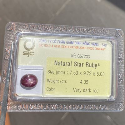 Viên đá ruby sao kiểm định tự nhiên RBS4.05