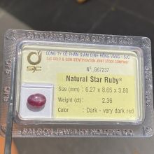 Viên đá ruby sao kiểm định tự nhiên RBS2.36