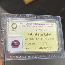 Viên đá ruby sao kiểm định tự nhiên RBS2.70