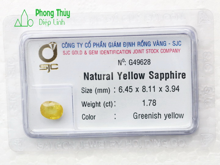 sapphire vàng kiểm định