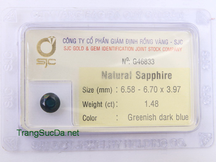 Da sapphire xanh bien