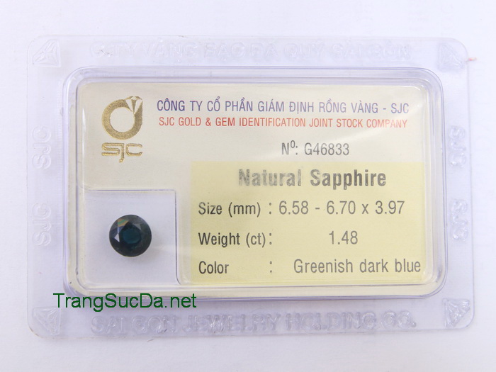 Da sapphire xanh bien