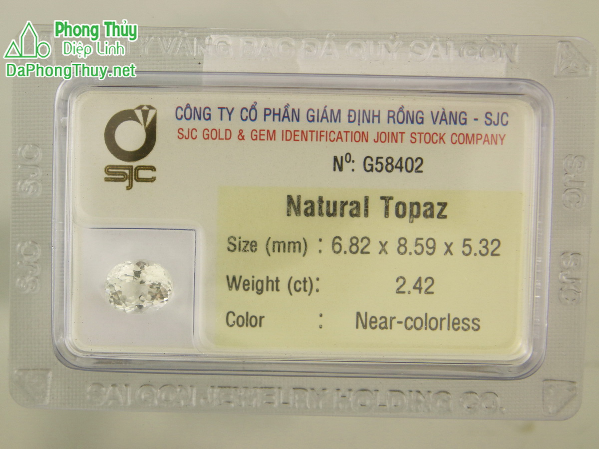 Da phong thuy topaz trang