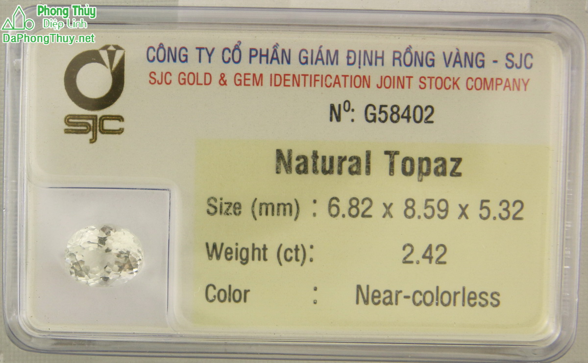 Da phong thuy topaz trang